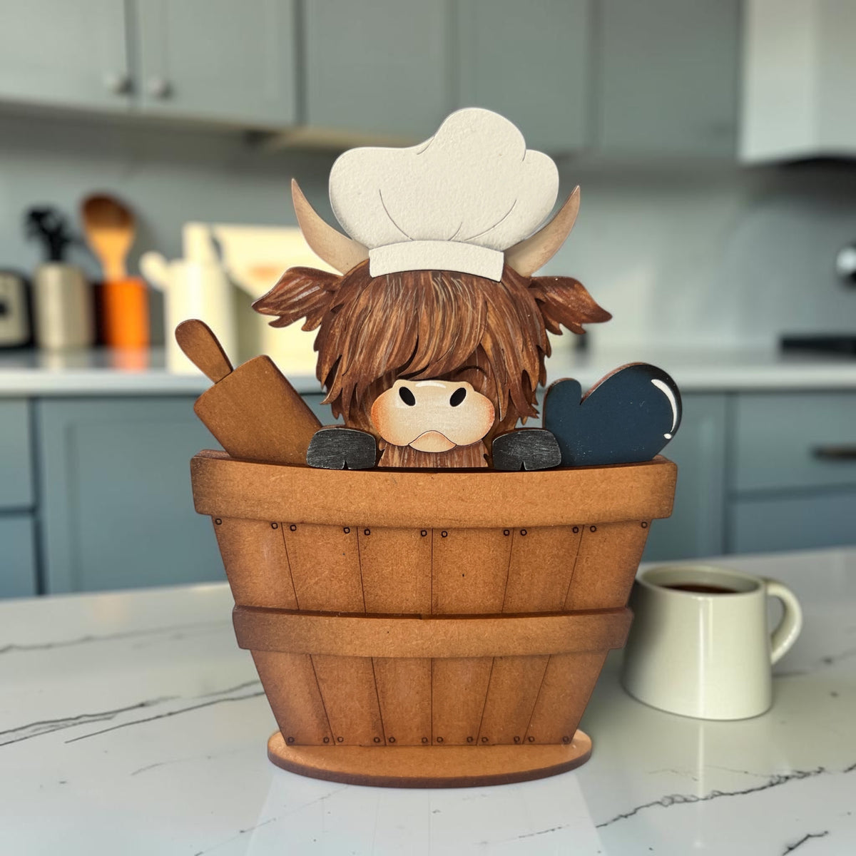 Highland Cow Baking Mini Basket Insert