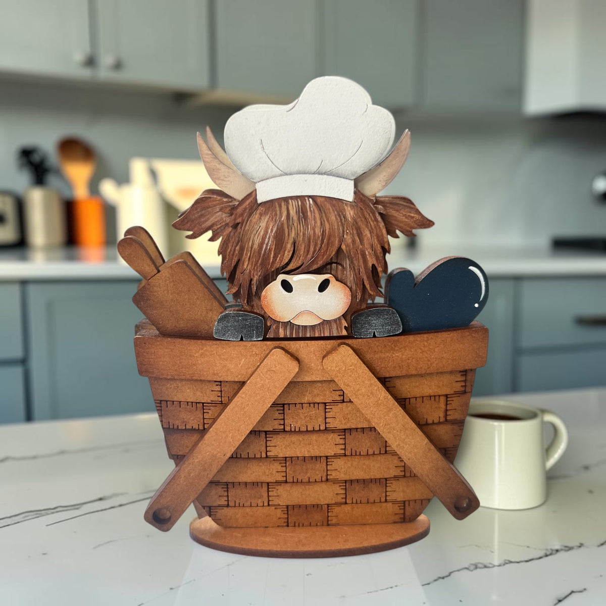 Highland Cow Baking Mini Basket Insert
