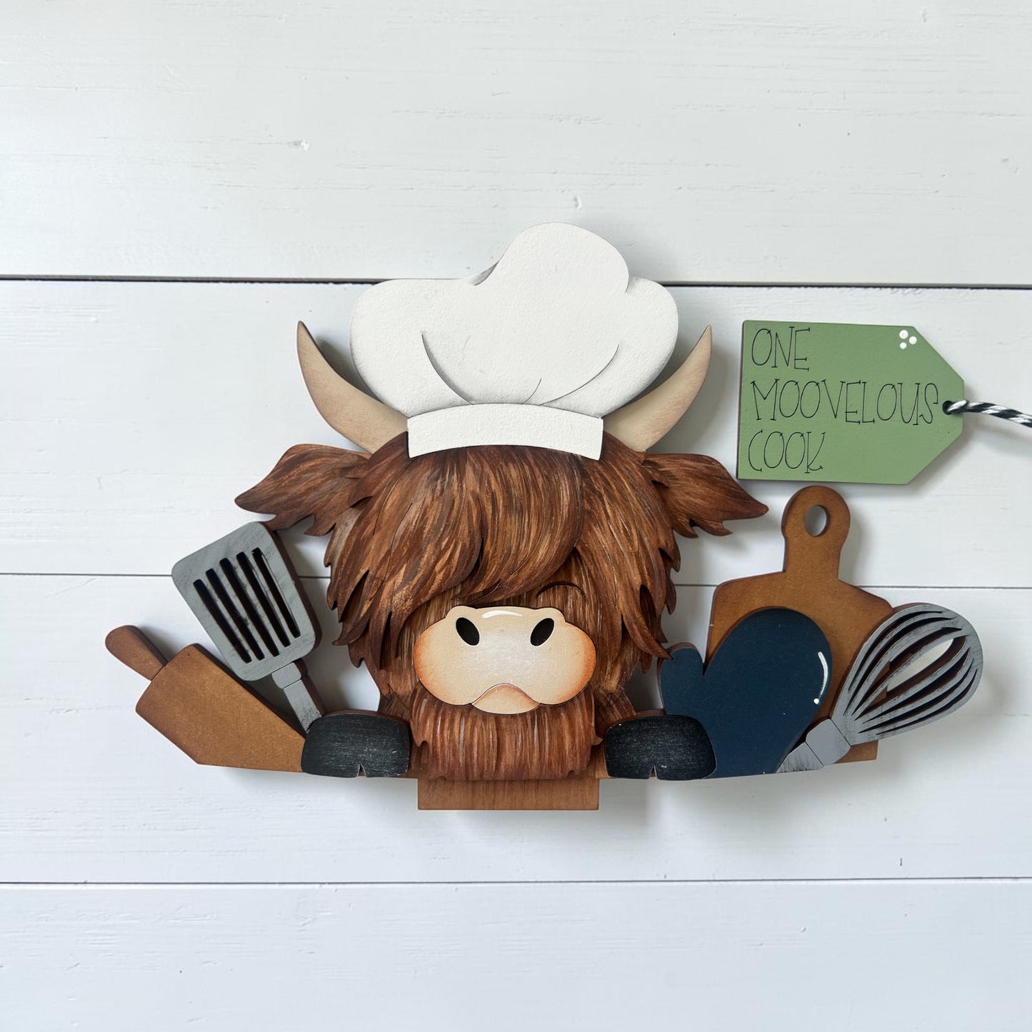 Baking Highland Cow Basket Insert – Full Size | Interchangeable Kitchen Decor