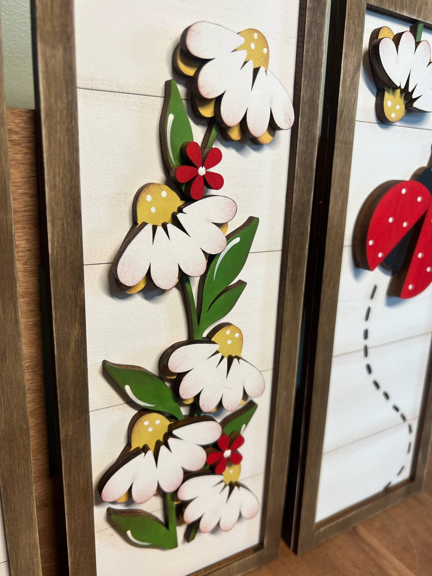 Ladybug Vertical Trio Sign