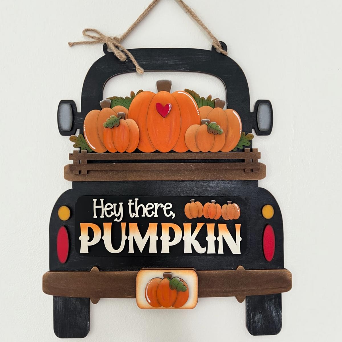 Hey Fall Pumpkin Interchangeable Truck & Cutting Board Hanging Truck | Fall Interchangeable Truck Decor