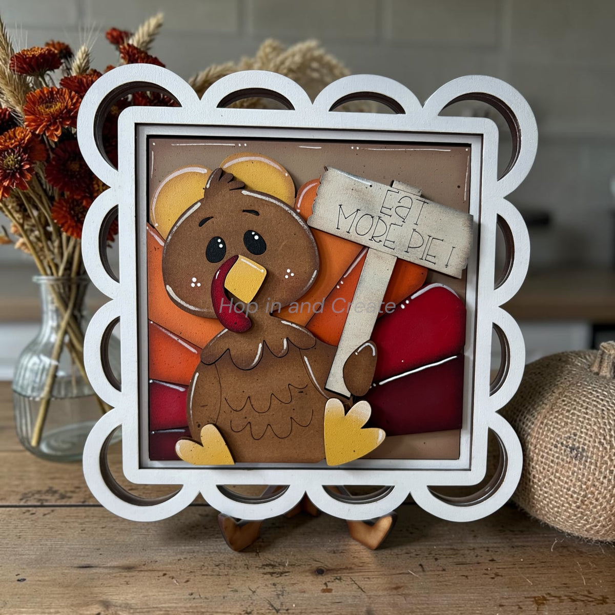 Thanksgiving Turkey Full Size Interchangeable Tiles – Hand-Painted Fall Décor