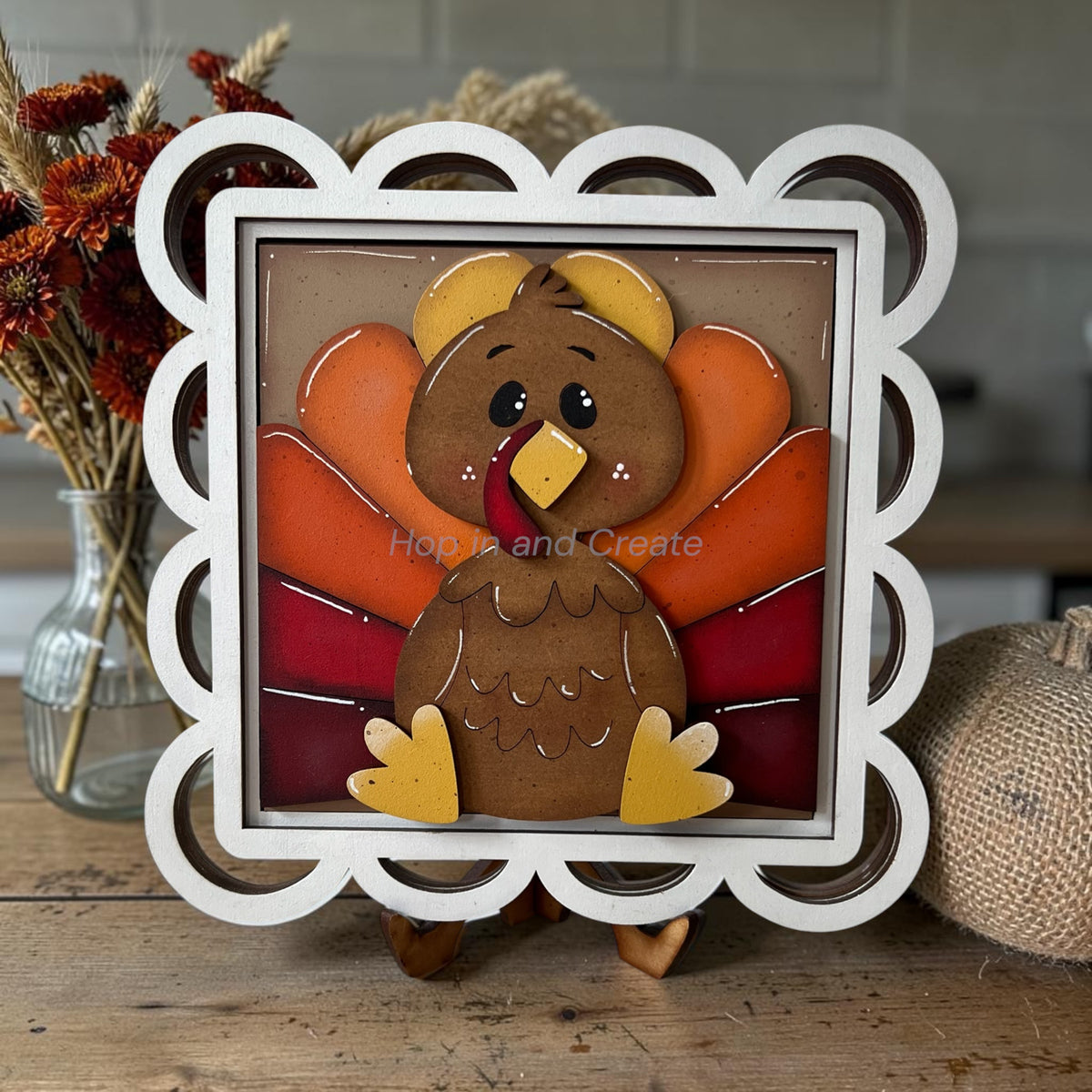 Thanksgiving Turkey Full Size Interchangeable Tiles – Hand-Painted Fall Décor