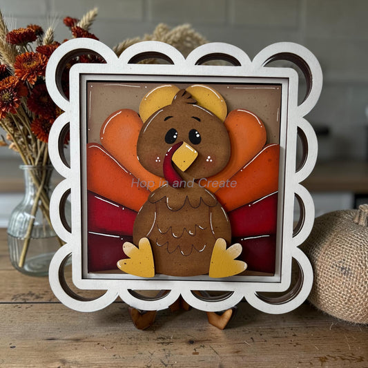 Thanksgiving Turkey Full Size Interchangeable Tiles – Hand-Painted Fall Décor