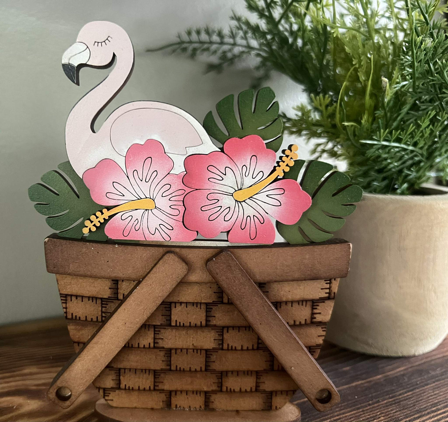 Tropical Flamingo Mini Basket Insert
