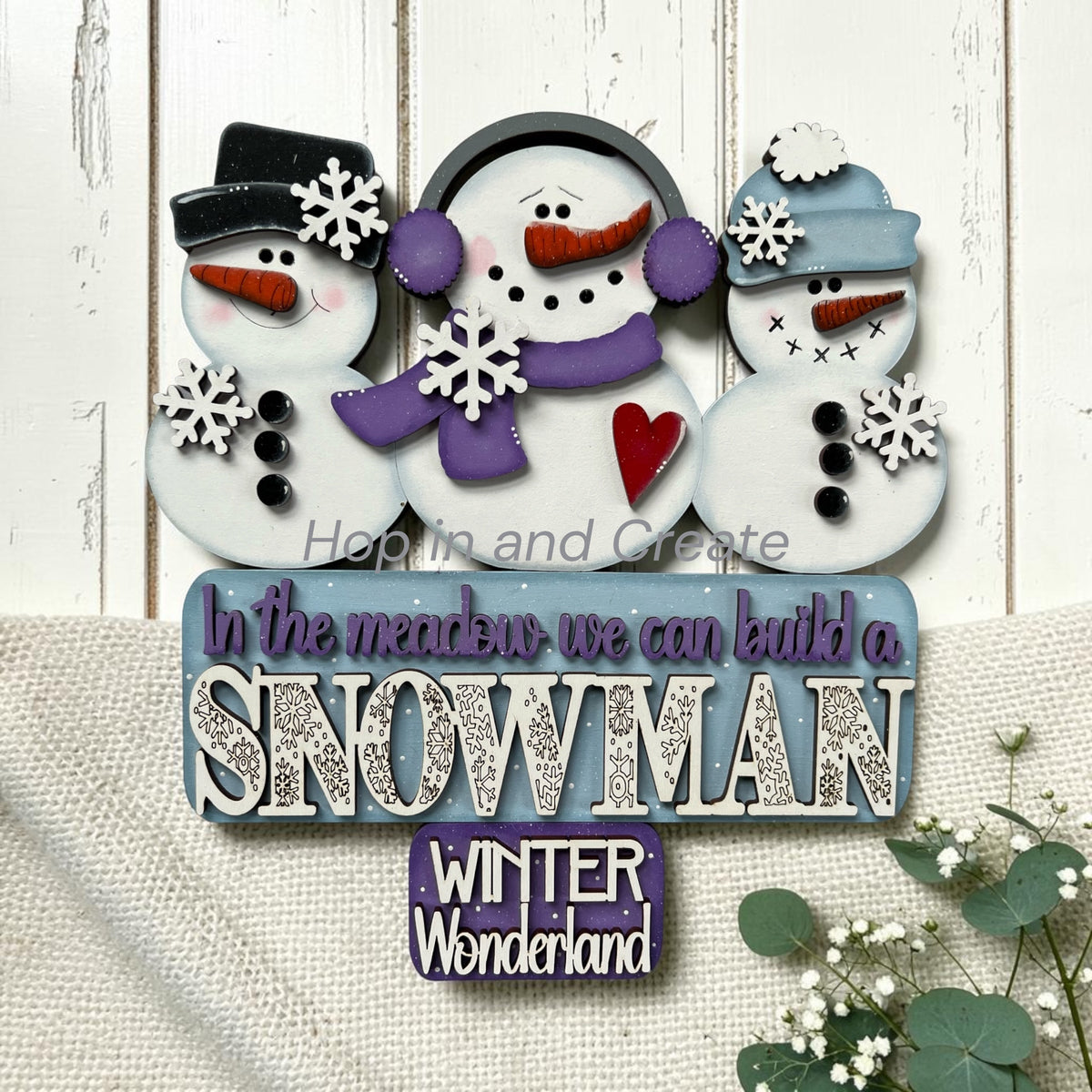 Winter Wonderland Snowman Truck Insert – Hand-Painted Interchangeable Winter Décor