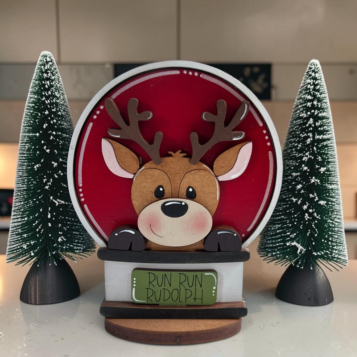 Christmas Reindeer Mini Snow Globe Insert