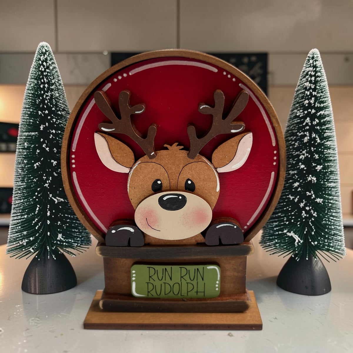 Christmas Reindeer Mini Snow Globe Insert