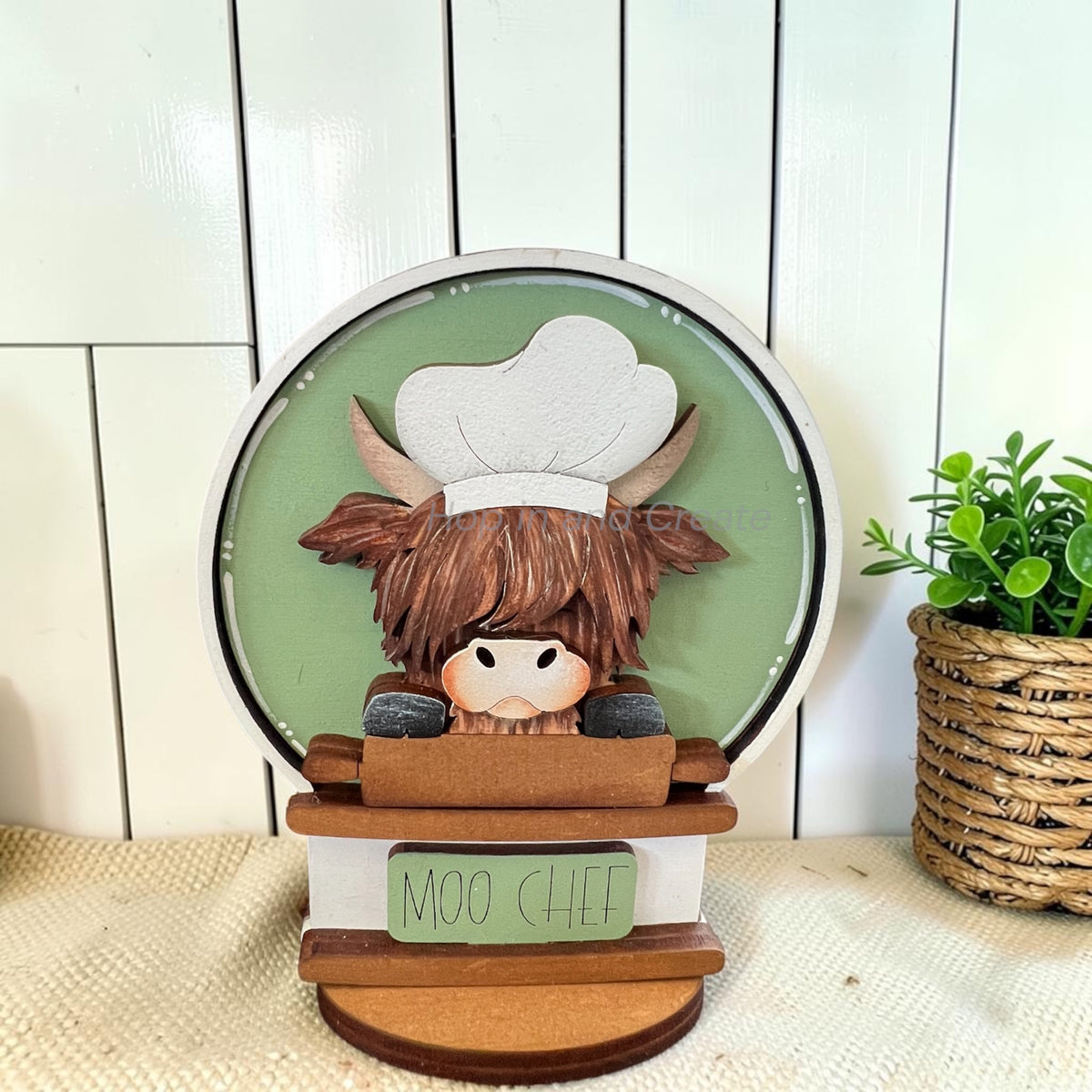 Moo Chef Highland Cow Mini Snow Globe Insert – Kitchen Décor