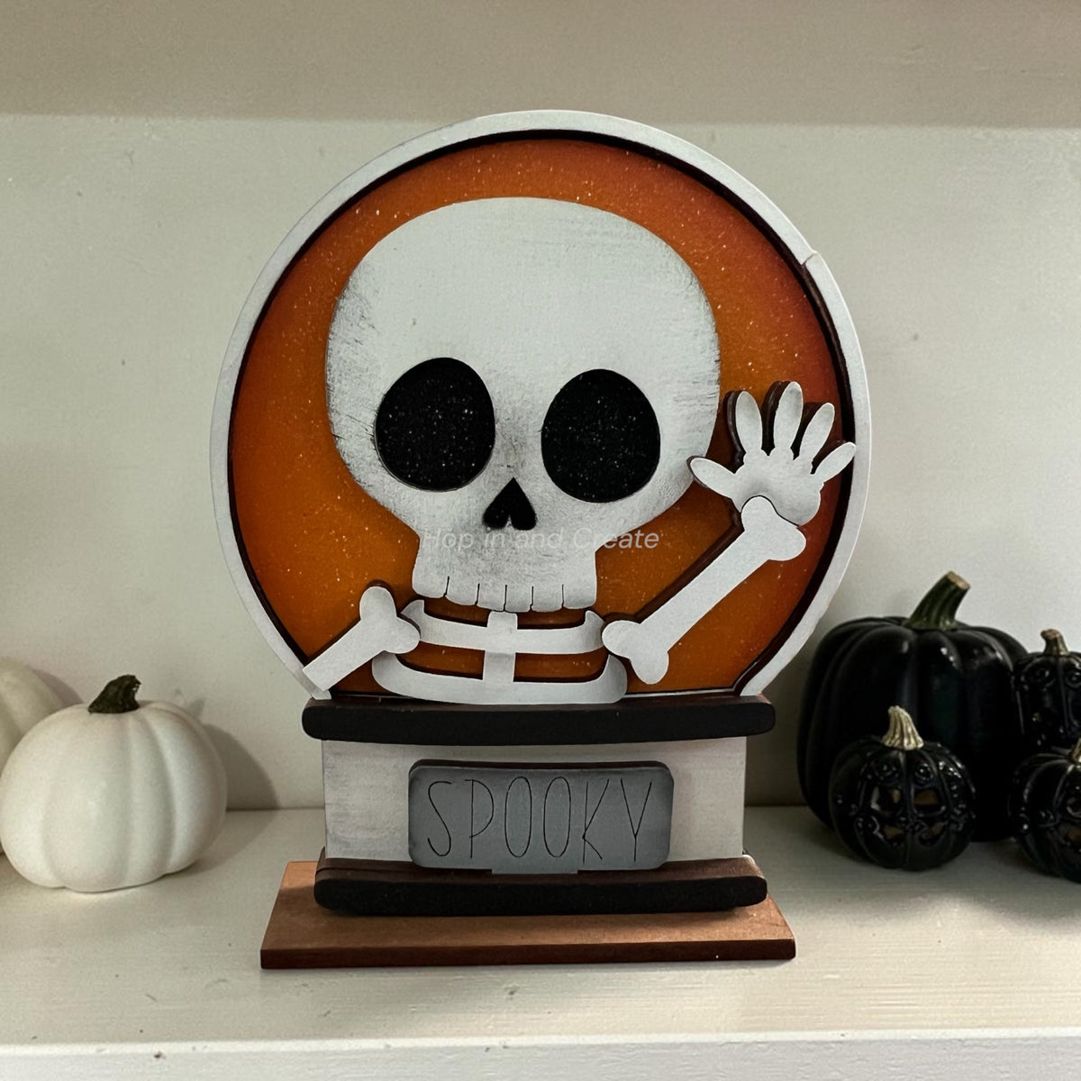 Skeleton Mini Snow Globe Insert – Halloween Décor