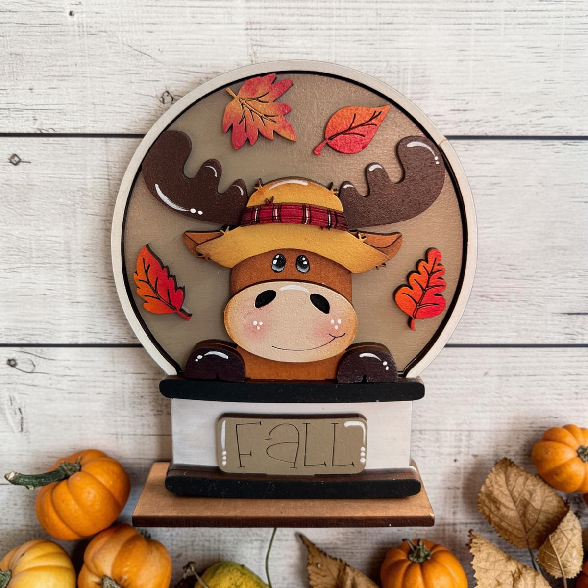 Fall Moose Mini Snow Globe Insert