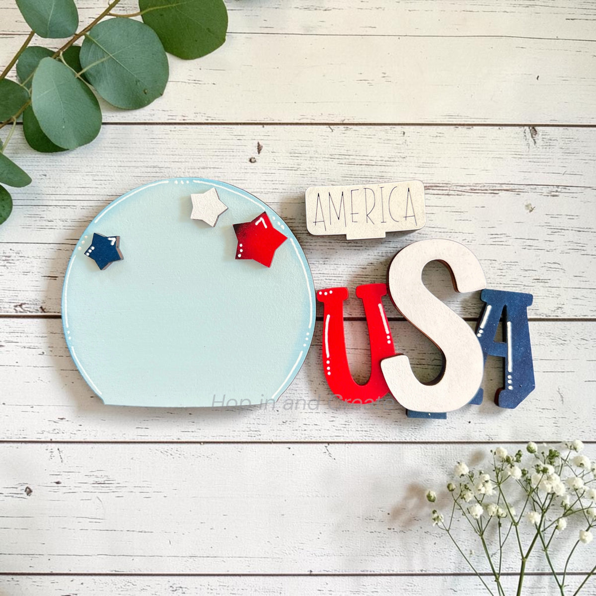 USA Patriotic Mini Snow Globe Insert
