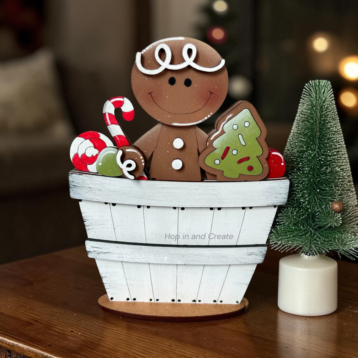 Christmas Gingerbread with Treats Mini Standing Basket Insert
