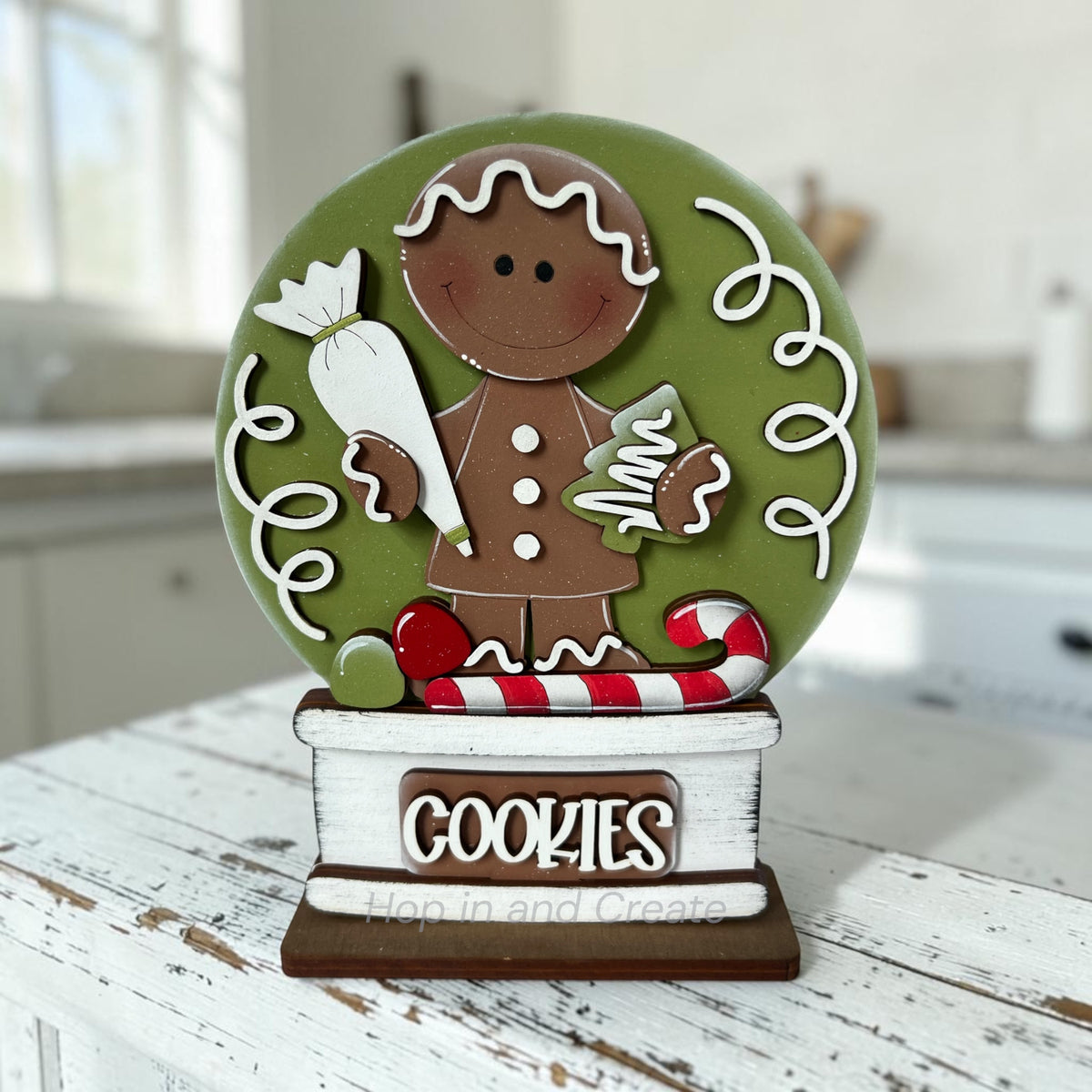 Christmas Gingerbread Cookies Easel Globe Insert