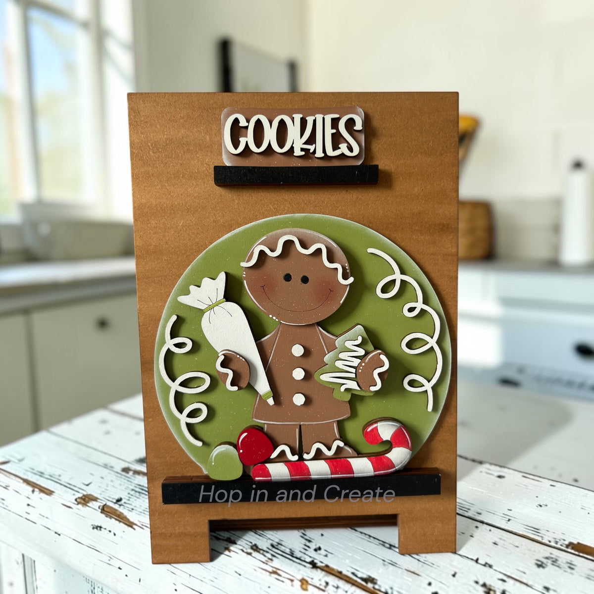 Christmas Gingerbread Cookies Easel Globe Insert