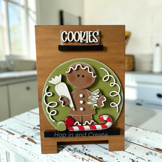Christmas Gingerbread Cookies Easel Globe Insert