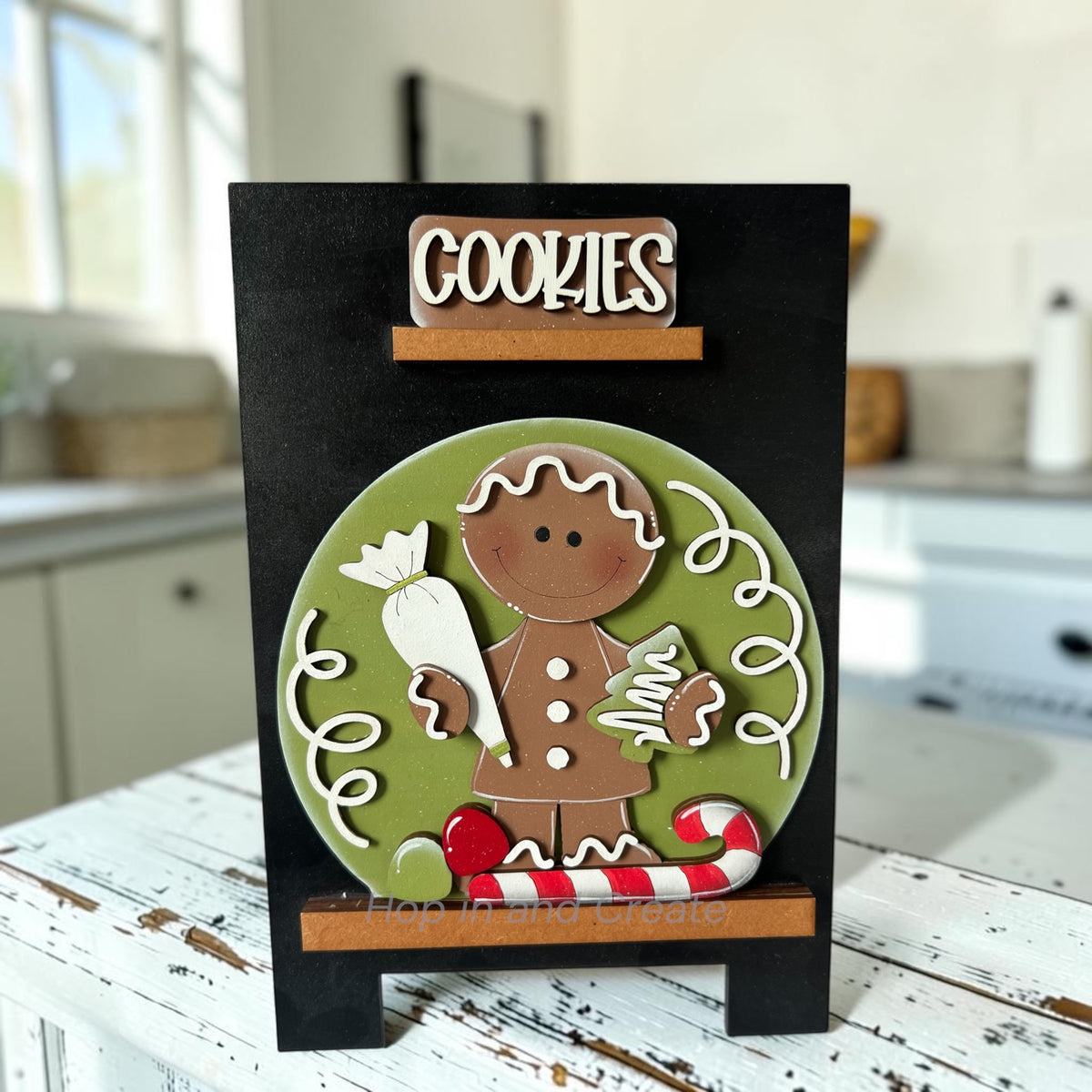 Christmas Gingerbread Cookies Easel Globe Insert