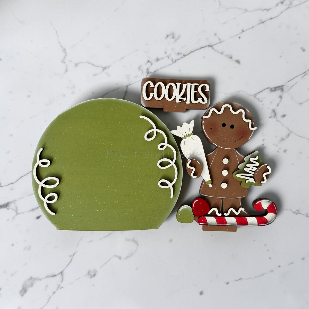 Christmas Gingerbread Cookies Easel Globe Insert