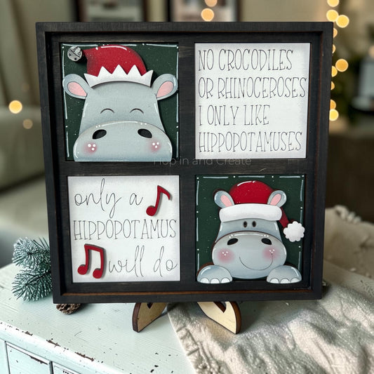 Christmas Hippo Mini Tiles