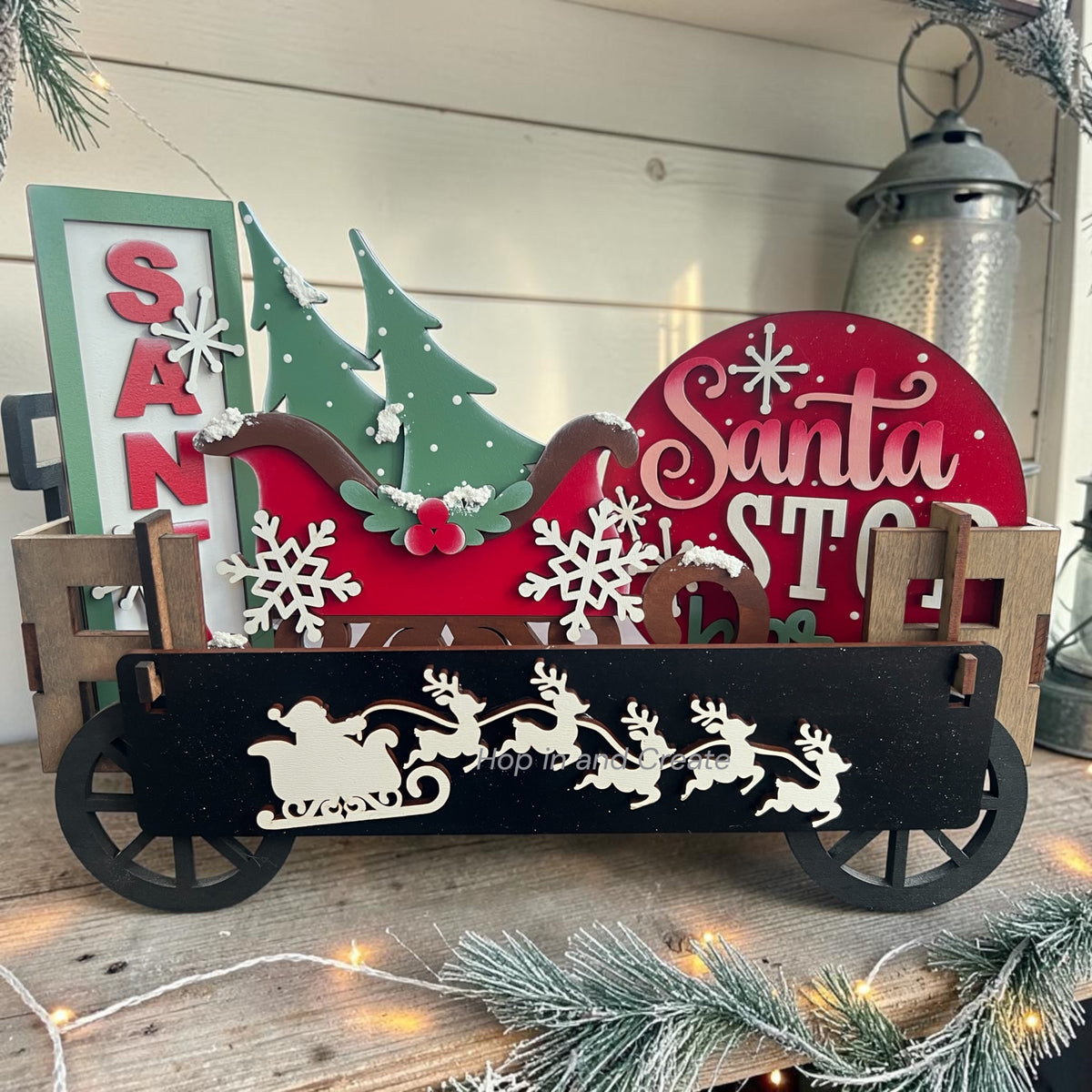 Santa Sleigh Christmas Interchangeable Wagon Crate