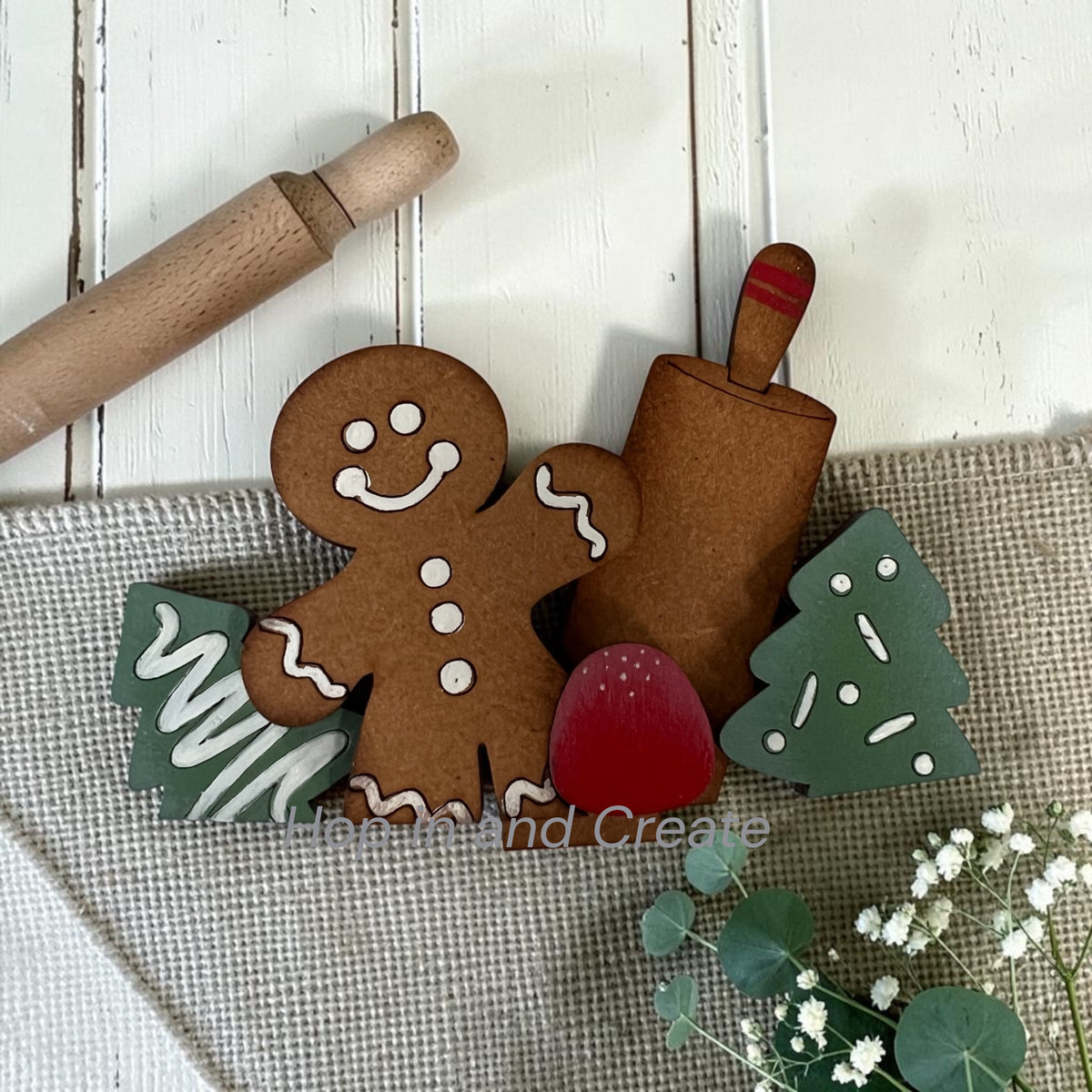 Christmas Gingerbread Baking Mini Basket Insert