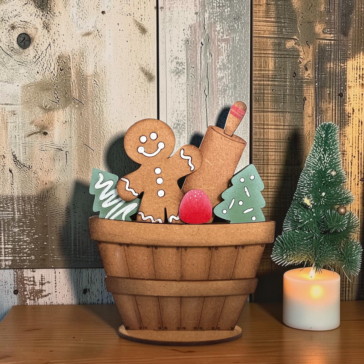 Christmas Gingerbread Baking Mini Basket Insert