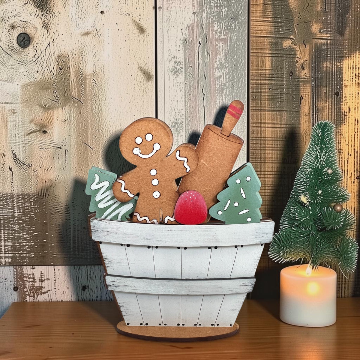 Christmas Gingerbread Baking Mini Basket Insert