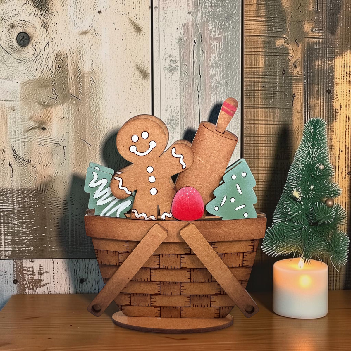 Christmas Gingerbread Baking Mini Basket Insert
