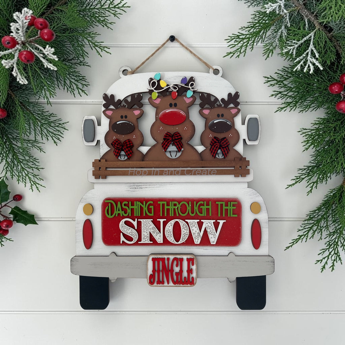 Dashing Through the Snow Christmas Truck Insert