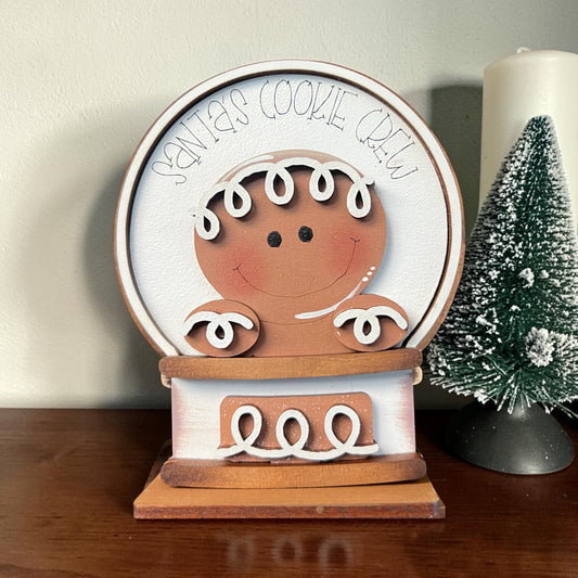 Gingerbread Santa Cookie Crew Mini Snow Globe