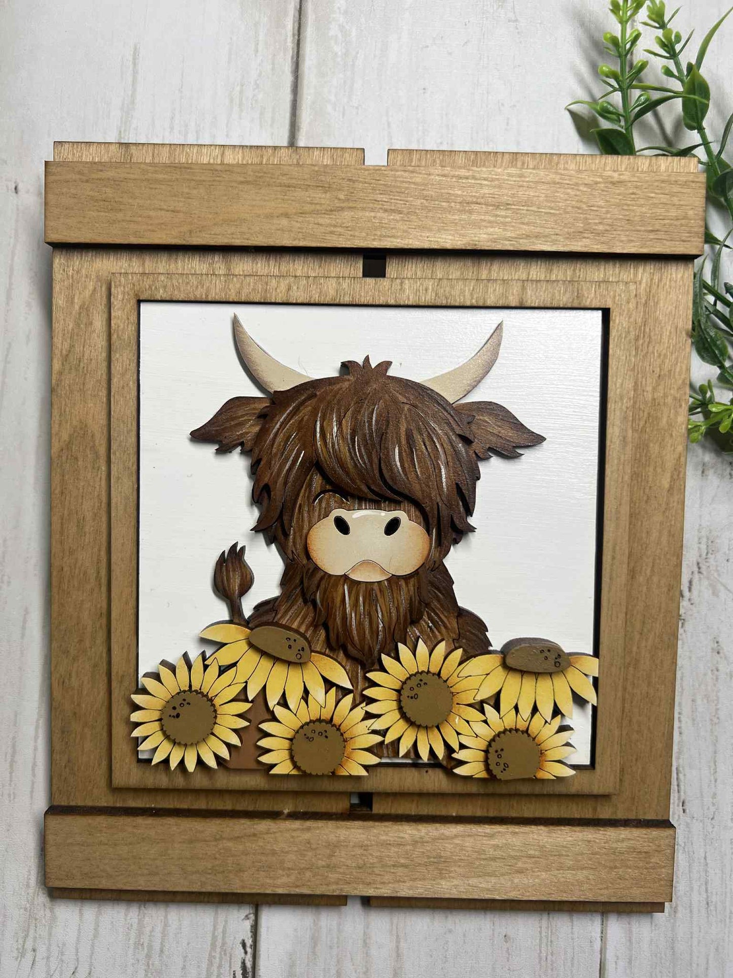 Sunflower Highland Cow Tiles