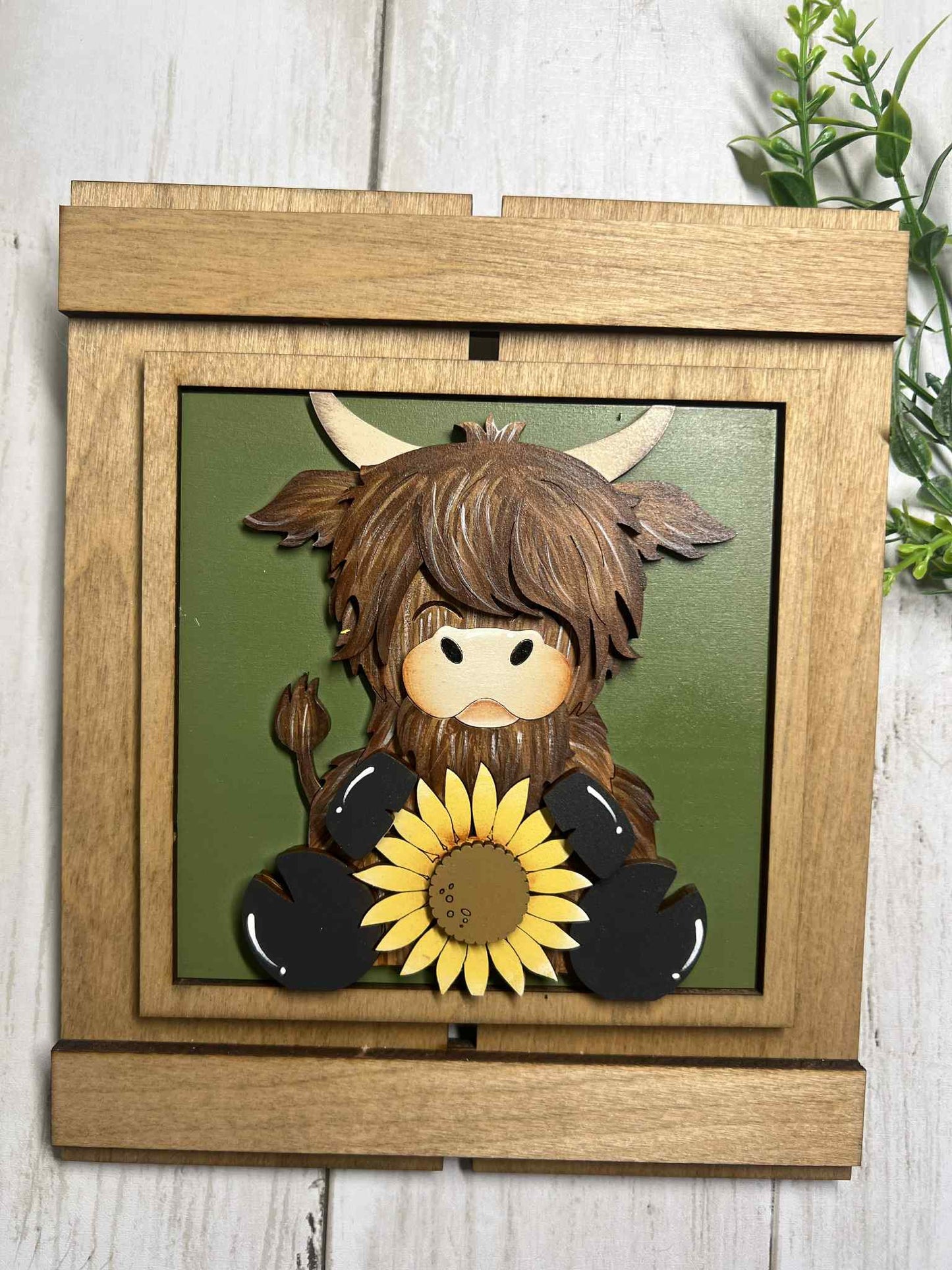 Sunflower Highland Cow Tiles