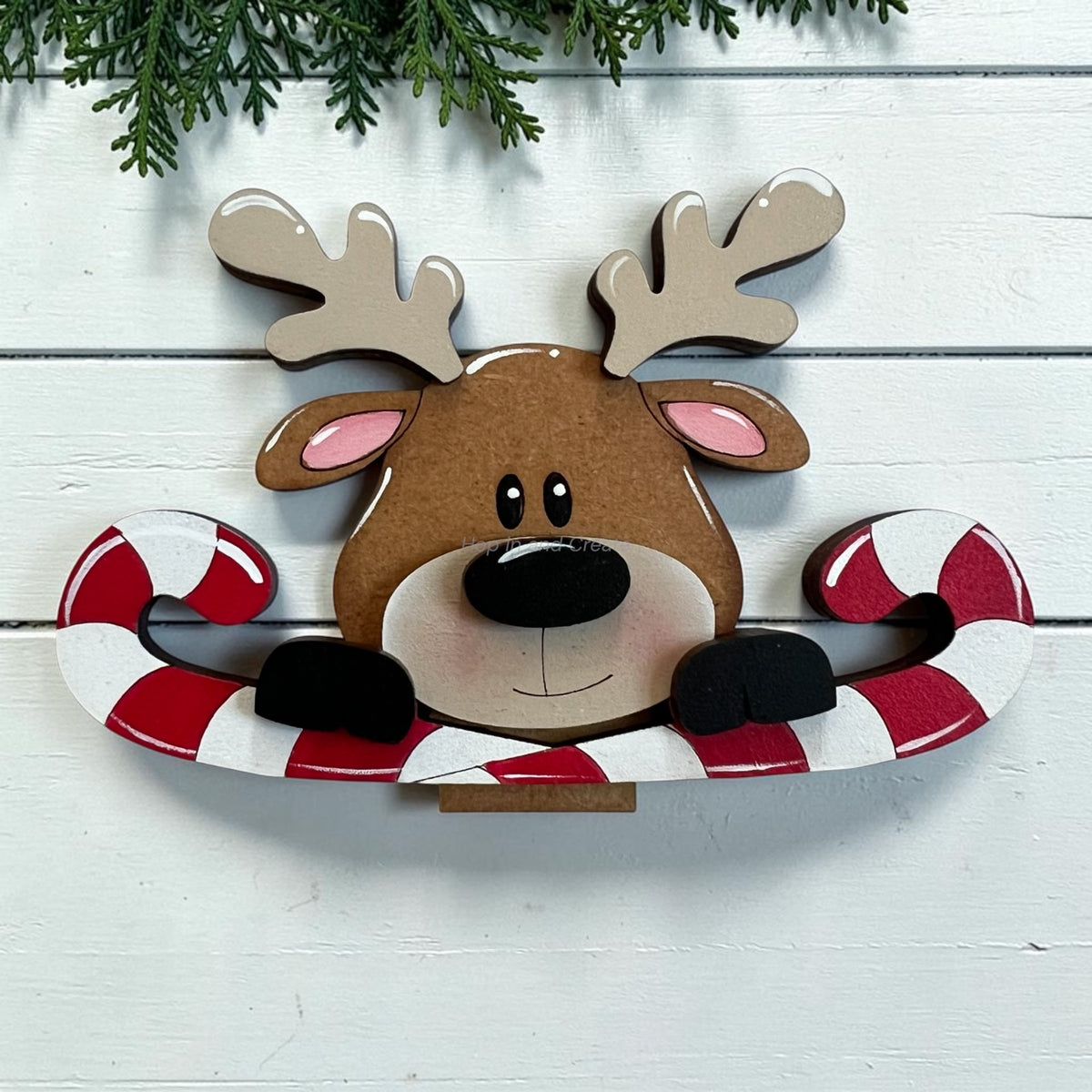 Christmas Reindeer and Candy Cane Mini Basket Insert