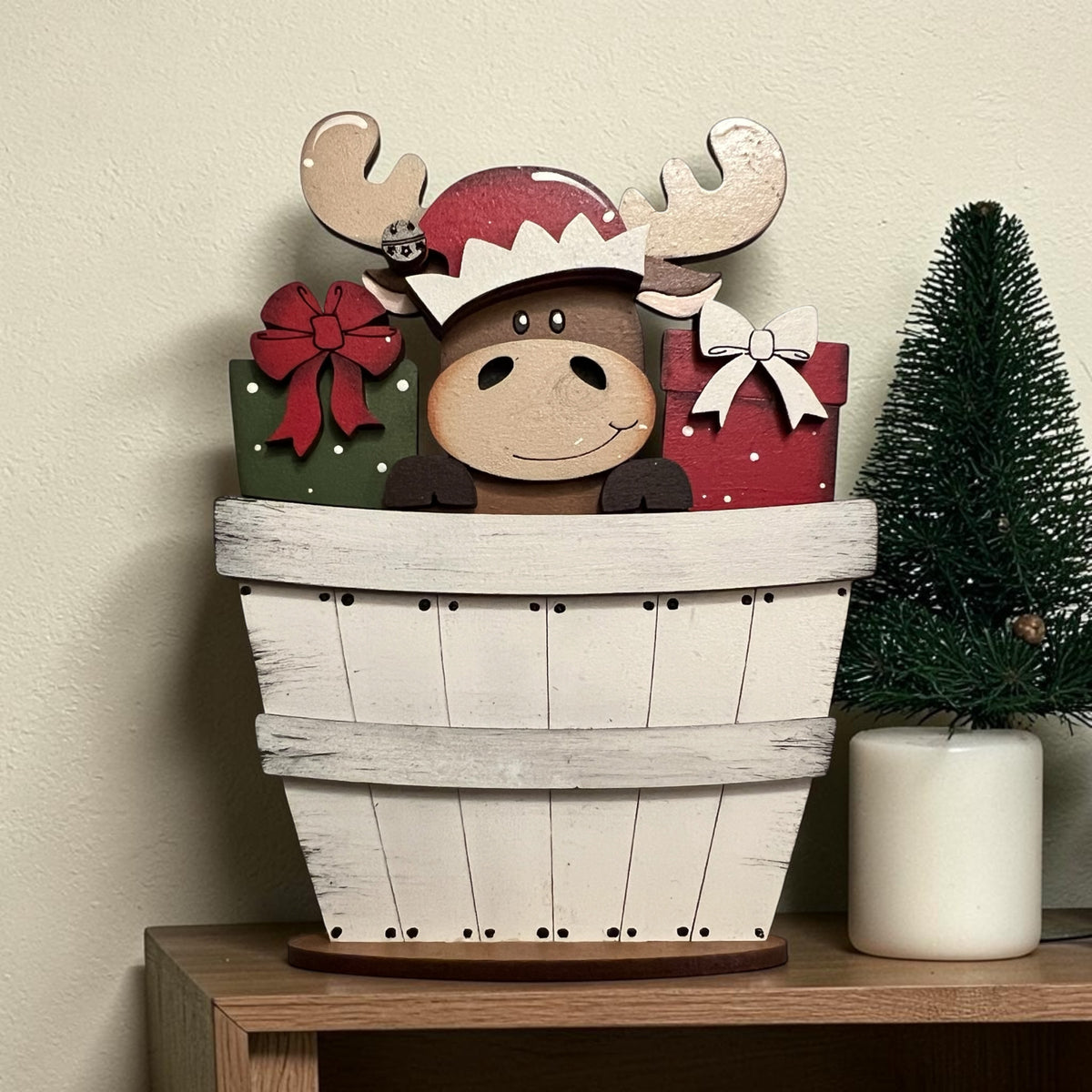 Christmas Moose Mini Basket Insert