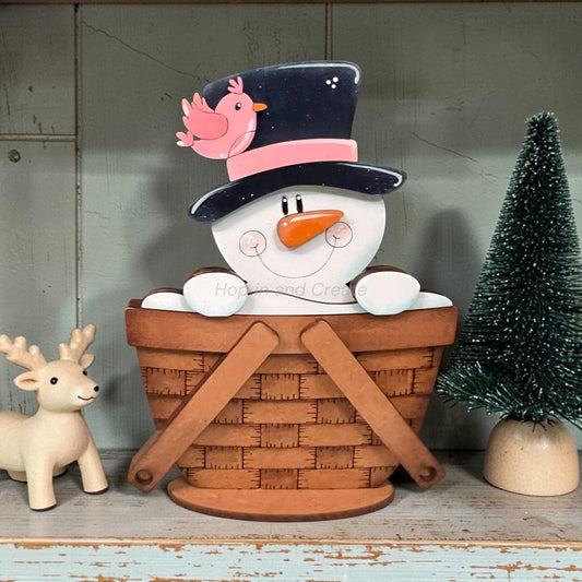 Snowman and Bird Mini Basket Insert