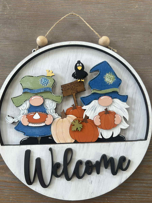 Fall Gnomes Welcome Sign
