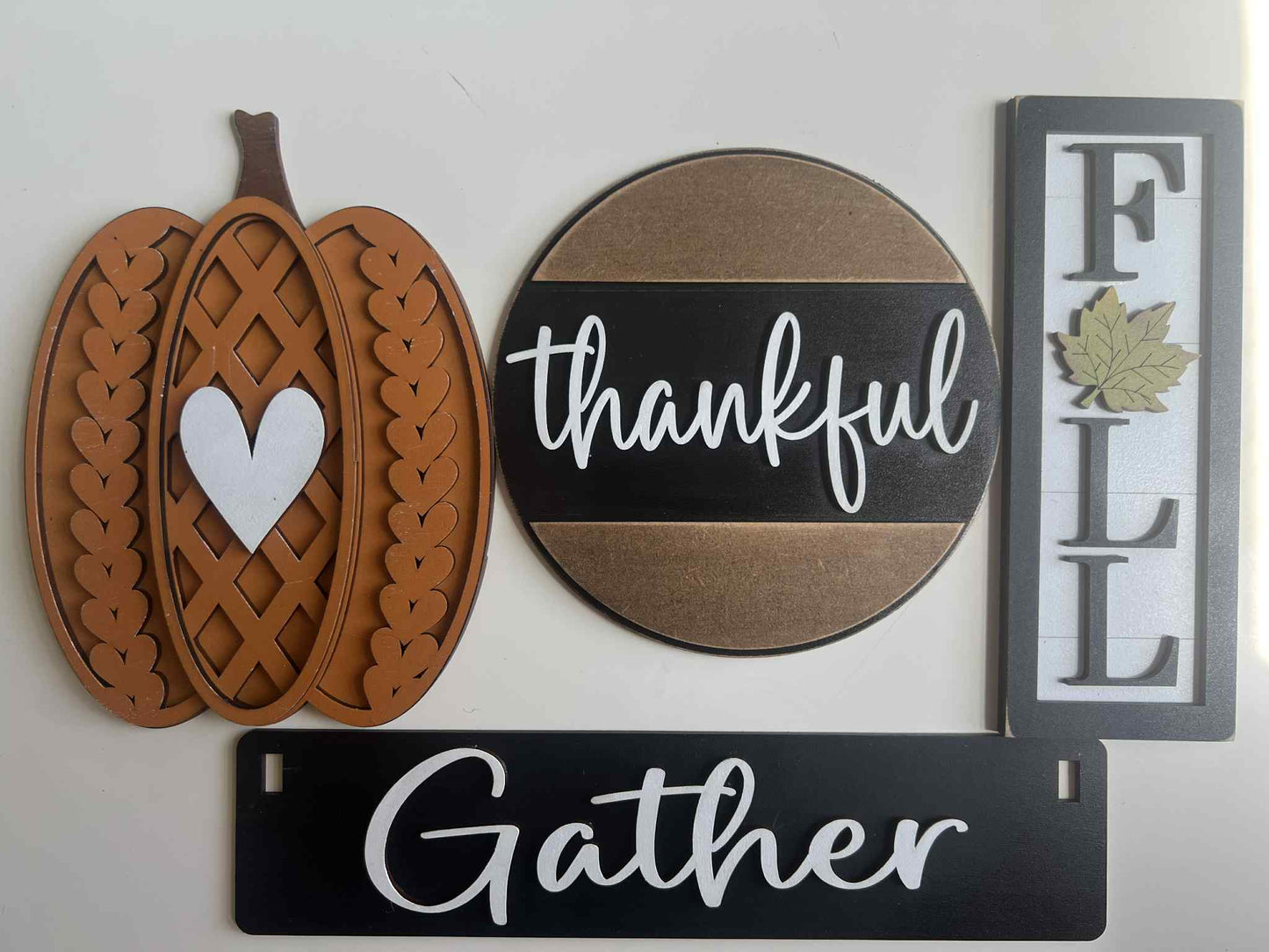 Gather Fall Wagon Crate Insert | Thanksgiving Wagon Decor | Interchangeable Autumn Decor