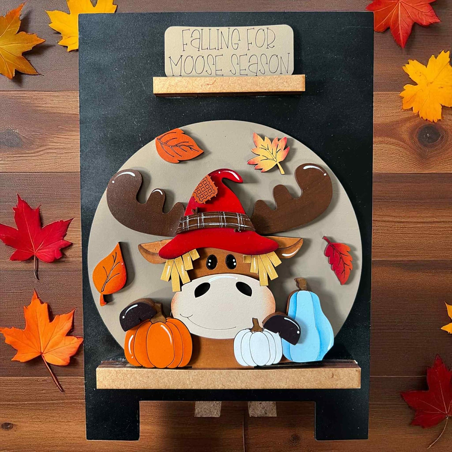 Fall Moose Easel Insert