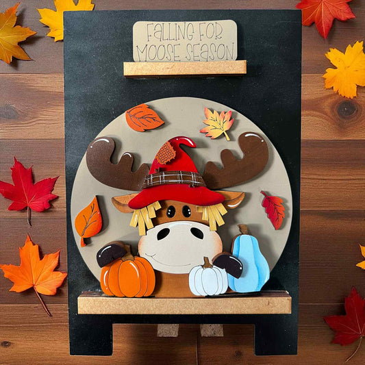 Fall Moose Easel Insert