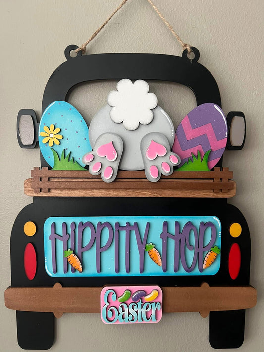 Easter (Hippity Hop) Hanging Truck | Cutting Board