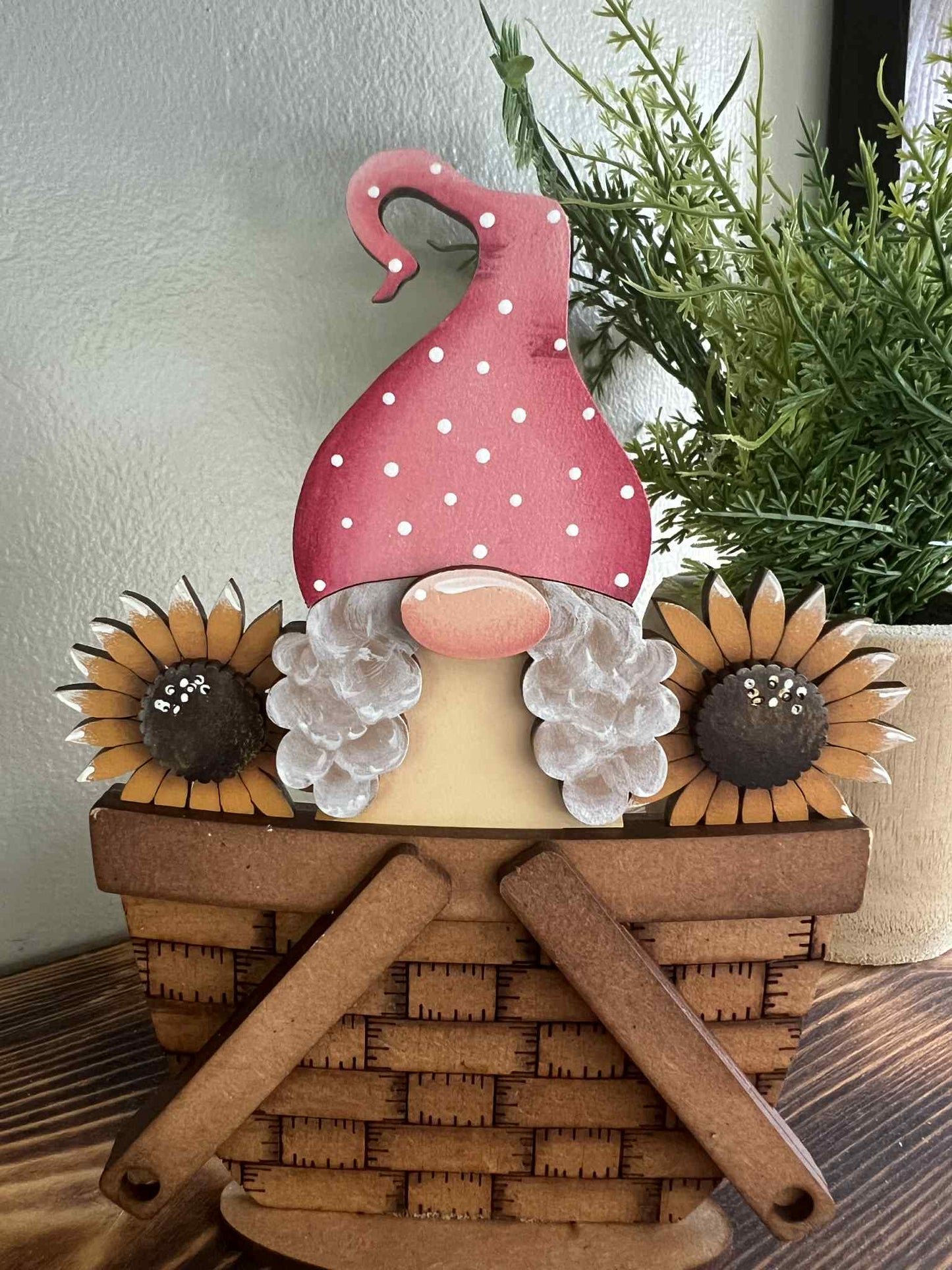Sunflower Gnome Mini Basket Insert
