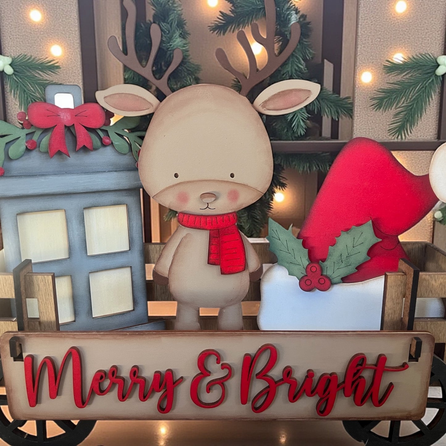 Christmas Reindeer & Lantern (Merry & Bright) Crate