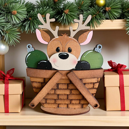 Mini Christmas Reindeer 1 (ornaments) Standing Basket Insert