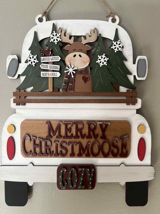 Christmas Merry Christmoose Hanging Truck | Cutting Board