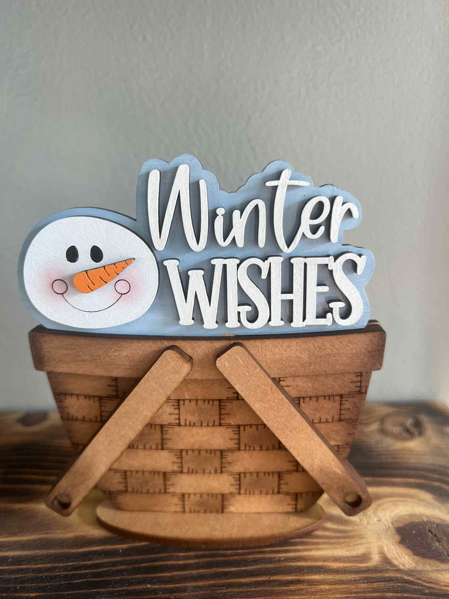 Snowman Winter Wishes Mini Basket Insert