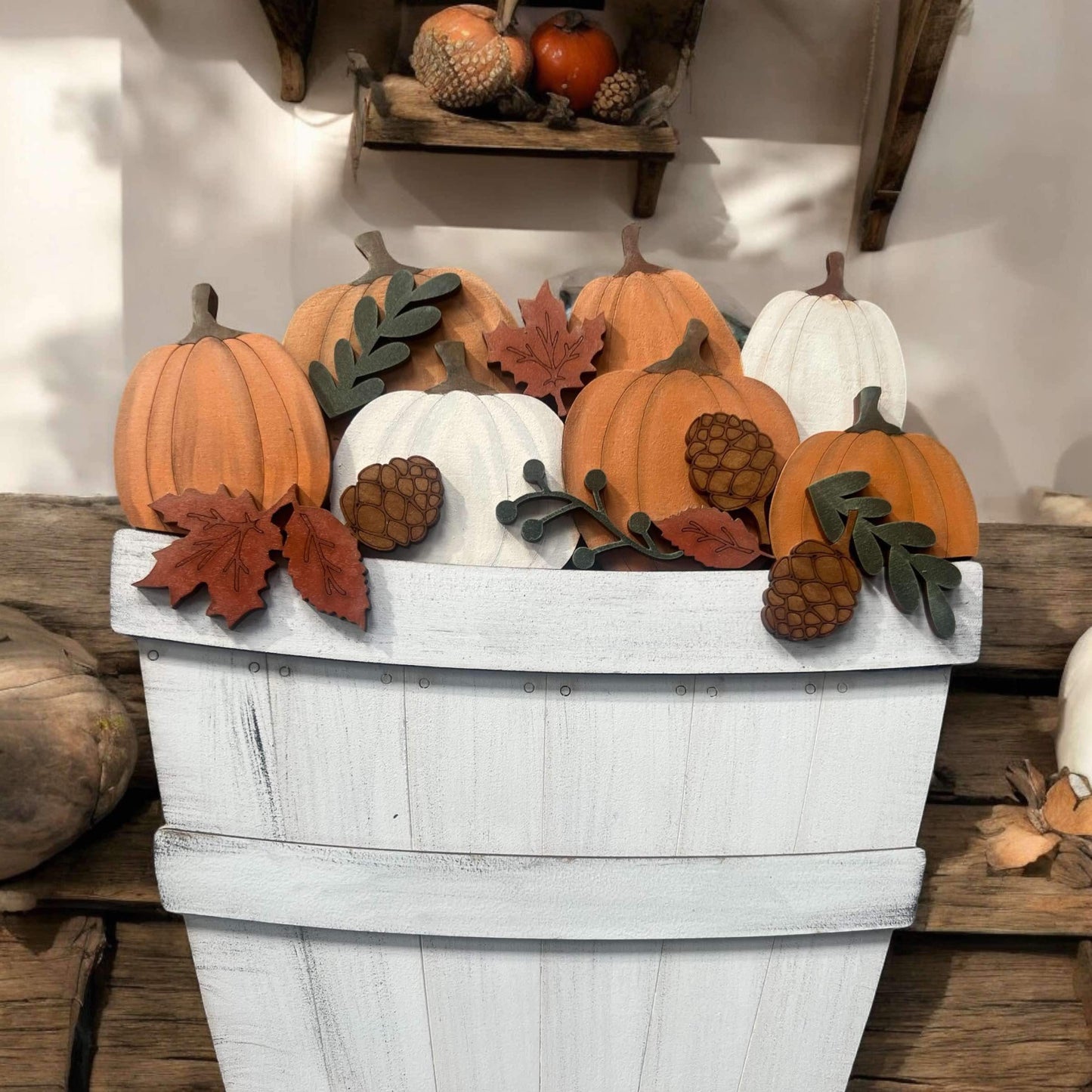 Fall Pumpkins Basket Insert – Full Size | Interchangeable Fall Decor