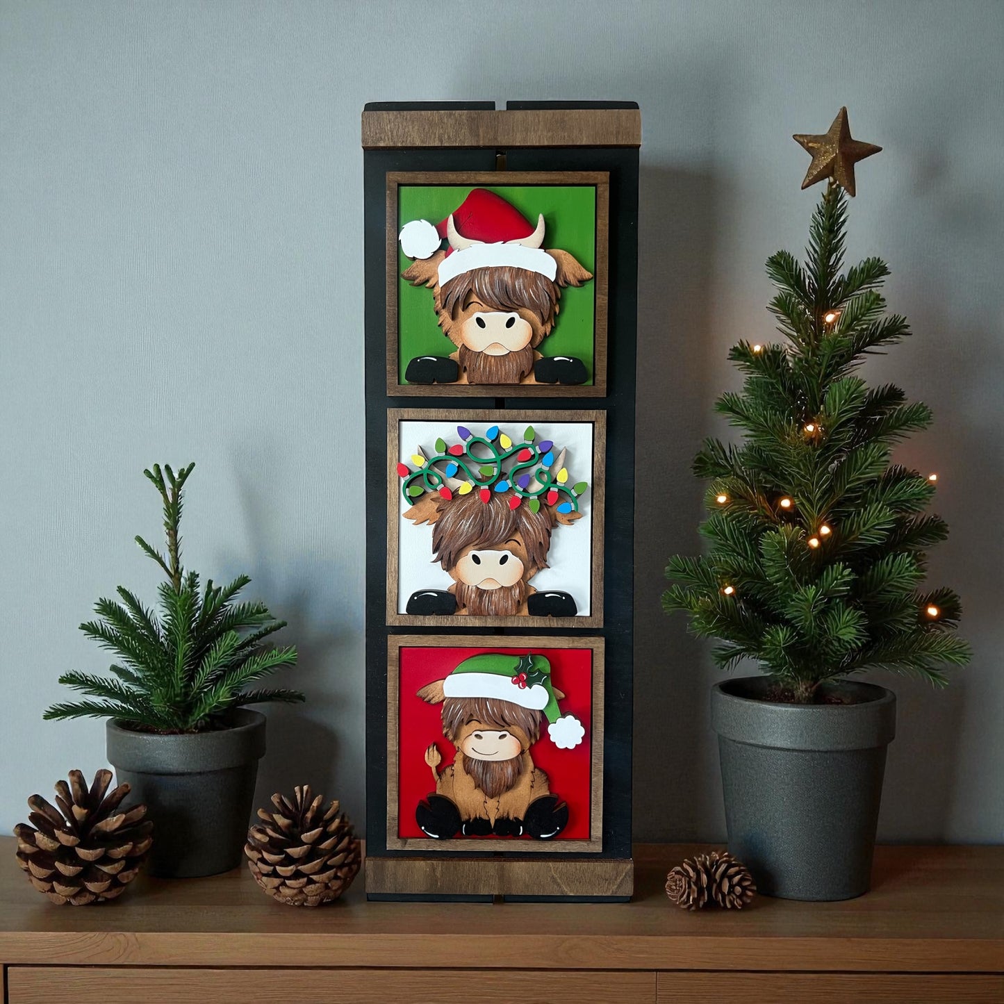 Christmas Highland Cow Tiles