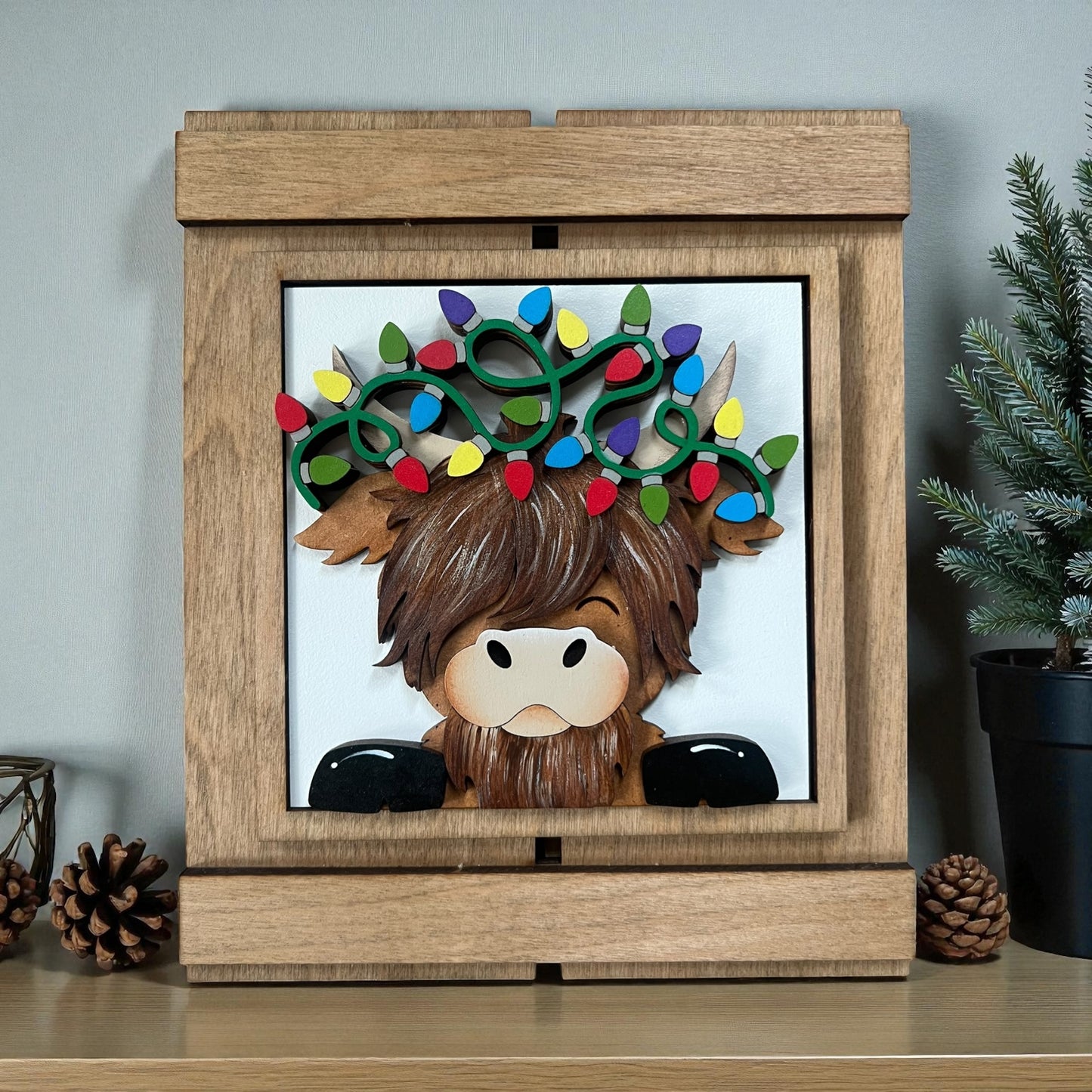 Christmas Highland Cow Tiles