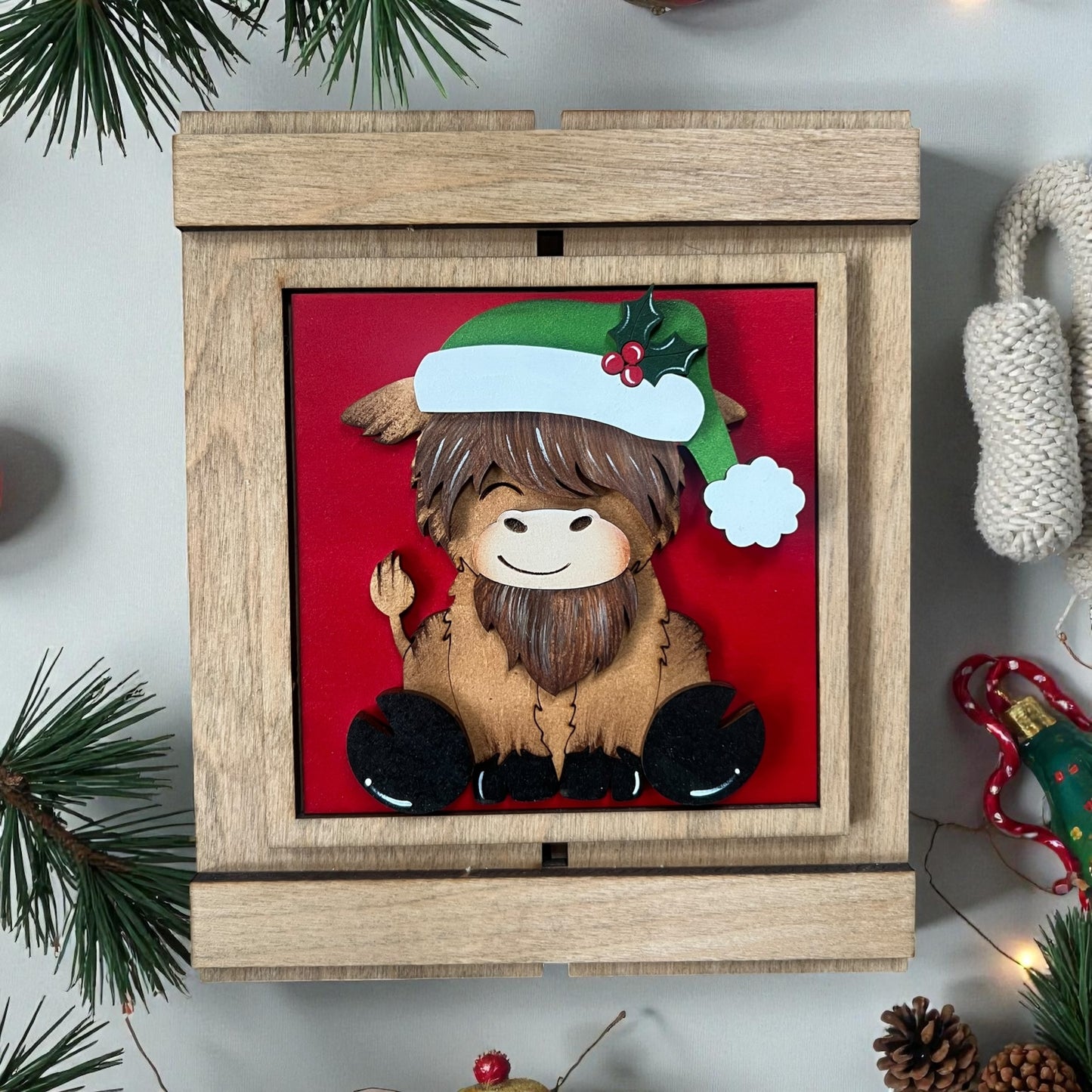 Christmas Highland Cow Tiles
