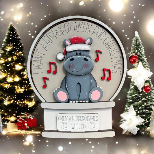 Christmas Hippo Easel Insert
